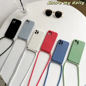 Siliconen Telefoonhoesje Zachte Beschermende Cover met Schouderband voor Modellen
