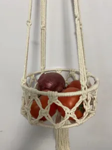 Handgemaakte macramé plantenhanger katoenen touw hangmand voor kamerplanten en huisdecoratie