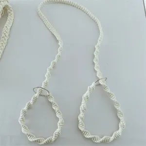 Cinghia di trasporto intrecciata a mano per tappetino yoga accessorio fitness portatile beige