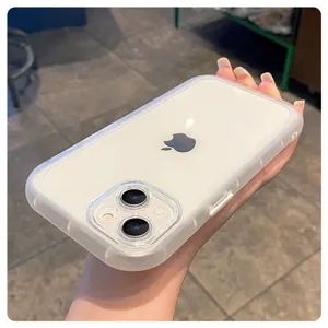 Clear soft silicone protective case detail view, anti-drop transparent back cover.