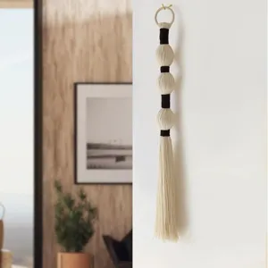 Handgemaakte macrame wandhangers katoen linnen bolvormige kwast wandtapijt decoratie