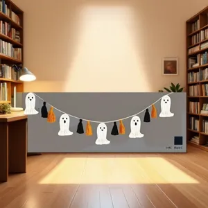 Bannière de gland de fantôme d'Halloween décoration de fête fond suspendu tissu fait main