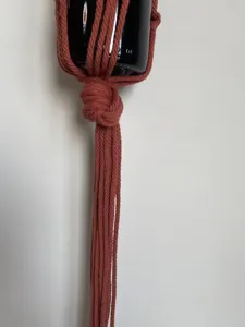 Sac en filet de vin rouge en corde de coton fait main pochette de bouteille