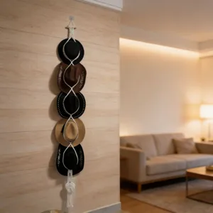 Boho macrame hoedenhanger wandmontage katoenen touw organizer voor meerdere hoeden in huis