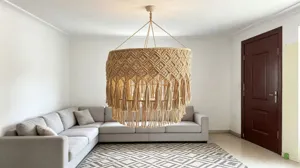 Bohemian handmade cotton rope woven chandelier lampshade nordic homestay ceiling light