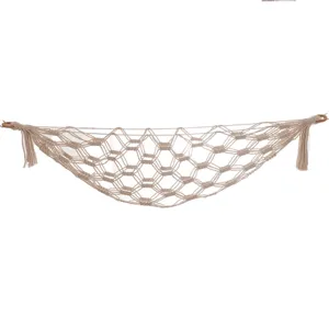 Handgemaakte macramé speelgoed hangmat boho katoenen net wandopslag voor de kinderkamer