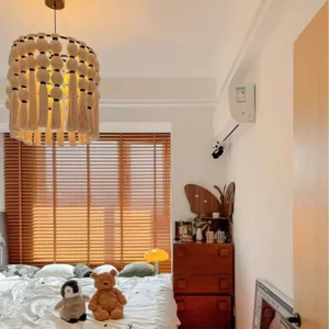 Nordic handmade woven bohemian spherical pendant light minimalist tassel bedroom decorative lamp