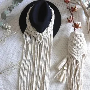 Handgemachte Makramee Hut Franse Boho gewebtes Hut Band dekoratives Accessoire
