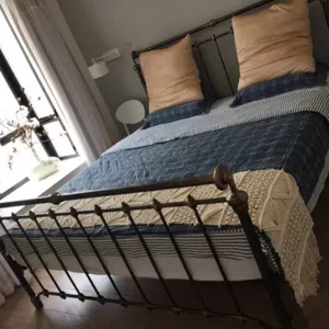 Boho woven bed runner with fringe, minimalist Nordic bedroom decor for cozy home styling