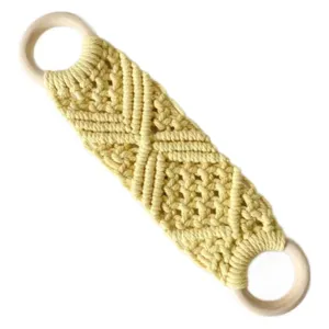 Handmade macrame towel hanger with wooden rings nordic woven strap for home decor storage