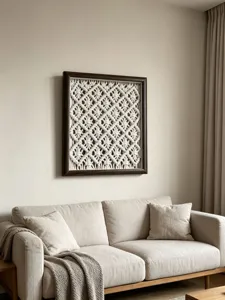 Boho handmade woven wall hanging framed art nordic style living room wall decor