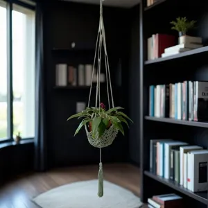 Boho macramé plantenhanger hangende bloempot mand met kwast voor mooie binnen decoratie