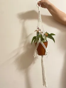 Boheemse handgemaakte geweven plantenhanger macramé katoenen touw voor wandkleden