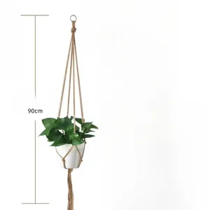 Macrame plantenhangers handgemaakt jute touw plantenhouder voor muur decoratie 90cm