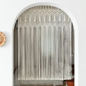 Large handmade macrame door curtain bohemian woven tapestry wall hanging for home decor