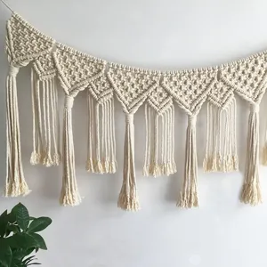 Boho macrame wall hanging cotton woven banner vintage home decor bohemian tapestry decoration