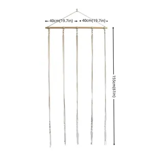 Organizzatore di cappelli in macrame nordico appendiabiti da parete in corda di cotone fatta
