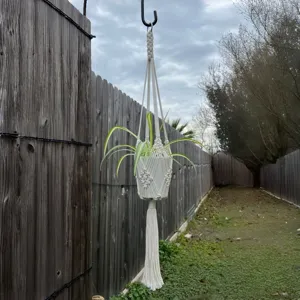 Support de plante en macramé fait main en corde de coton suspension pour pot de fleurs jardin.
