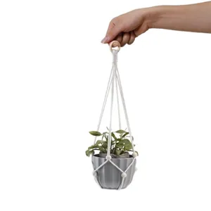 Handmade Macrame Plant Hanger with Pot Wall Hanging Decor Boho Indoor Home Planter Basket