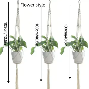 Handgemaakte macrame plantenhanger katoenen touw hangmand voor kamerplanten 103cm