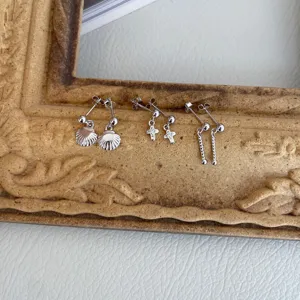 925 Sterlingsilber Ohrstecker Für Damen Süße Muschel Kreuz Spiral Strass Piercing Ohrringe Elegant Alltag Hypoallergen Feiner Schmuck