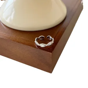 S925 Silber Muschel offener Ring, zartes Meeresdesign minimalistischer Damenschmuck.
