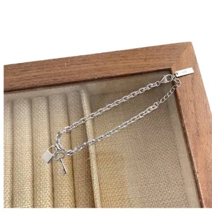 S925 Zilveren Slot Sleutel Armband Schakelarmband Mode Trendy Sieraden Dames Nieuw