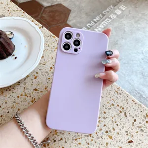 Funda de teléfono de silicona de color sólido compatible con iPhone 17 Pro Max suave