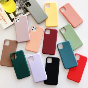 Minimalistische Einfarbige Weiche Silikon Handyhülle Für iPhone 16 15 14 13 12 11 Pro Max Stoßfeste Schlanke Rückabdeckung