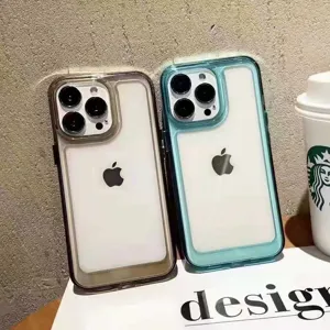 Détails de coque de téléphone transparente en acrylique bicolore pour nouvel iPhone protège.