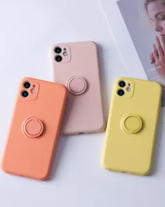 Θήκη τηλεφώνου σιλικόνης για iPhone με στήριγμα δακτυλίου, μαλακό προστατευτικό κάλυμμα.