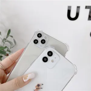 Clear phone case detail showcasing flexible soft edge, corner protection and camera cutouts.