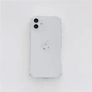 Clear protective phone case with shockproof corner bumpers for smartphone, slim transparent design