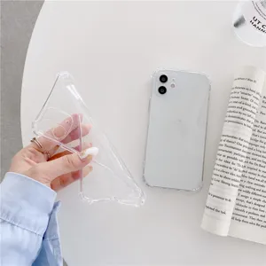 Clear soft transparent phone case detail view for apple smartphone protection cover.