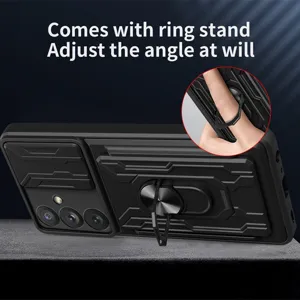 Fundas Protectoras Antigolpes con Anillo Soporte Tapa Cámara Magnética para Teléfono Móvil