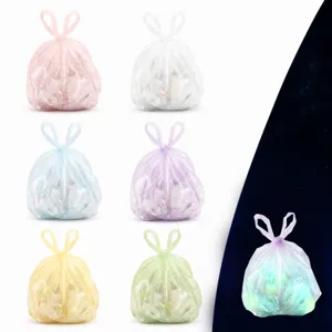 3D-gedruckt Kunststoff Leuchtende Mini Müllbeutel Ornament Kreative Simulation Müllsack Persönlichkeit Schreibtisch Dekor Spaß Anhänger