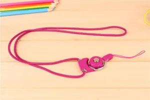Sangle de telephone portable rotative et amovible rose pour badge d'identite et cles.