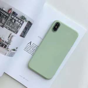 Light green liquid silicone phone case detail showing soft touch finish and accurate camera cutouts.