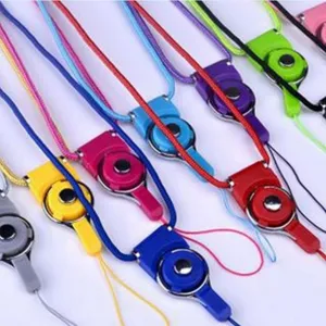 Lanière de Téléphone Minimaliste en PVC Amovible Double Usage Boucle d'Anneau Rotative Multicolore Universel Badge d'Identité Cordon Tressé de Cou