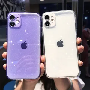 Glossy glitter TPU phone case with candy colors, providing full protection and precise cutouts.