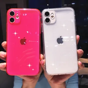Glitter TPU phone case with candy color and full coverage protection for daily use.