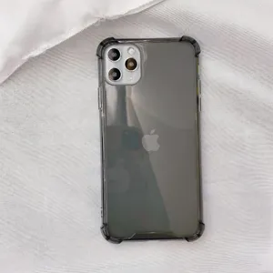 Διαφανής θήκη προστασίας TPU για iPhone με ενισχυμένες γωνίες κατά των πτώσεων και διάφανη πλάτη.