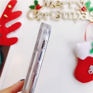 Detailed view of clear phone case side, showing precise button cutouts and transparent profile.