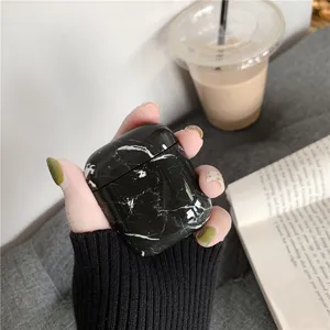 Marble pattern protective case for AirPods 2 wireless earphone charging box cover skin.