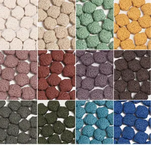 Vulkanische steen schelp gevormde afstandsralen, kleurrijke lava DIY aromatherapie accessoires.