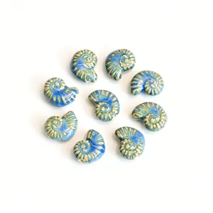 Ceramic ammonite shell shape loose beads DIY handmade jewelry making bracelet necklace