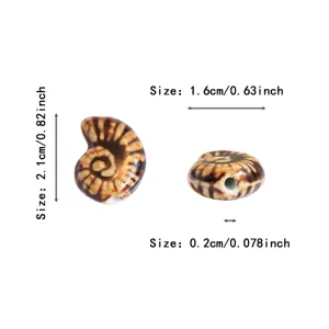 Ceramic conch shell loose beads for DIY handmade jewelry crafting bracelets and necklaces.