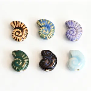 Ceramic shell shape loose beads DIY handmade bracelet necklace jewelry making accessories materials