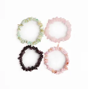Natürliches Edelstein Splitterarmband Set, DIY handgemachte Perlen Schmuckzubehör Material.