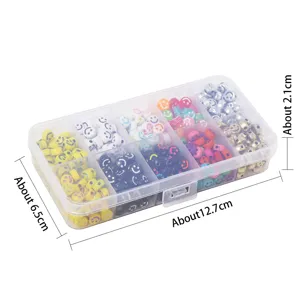 10-Gitter Acryl Smiley Perlen Aufbewahrungsbox DIY Armband Halskette Schmuck Zubehör Set